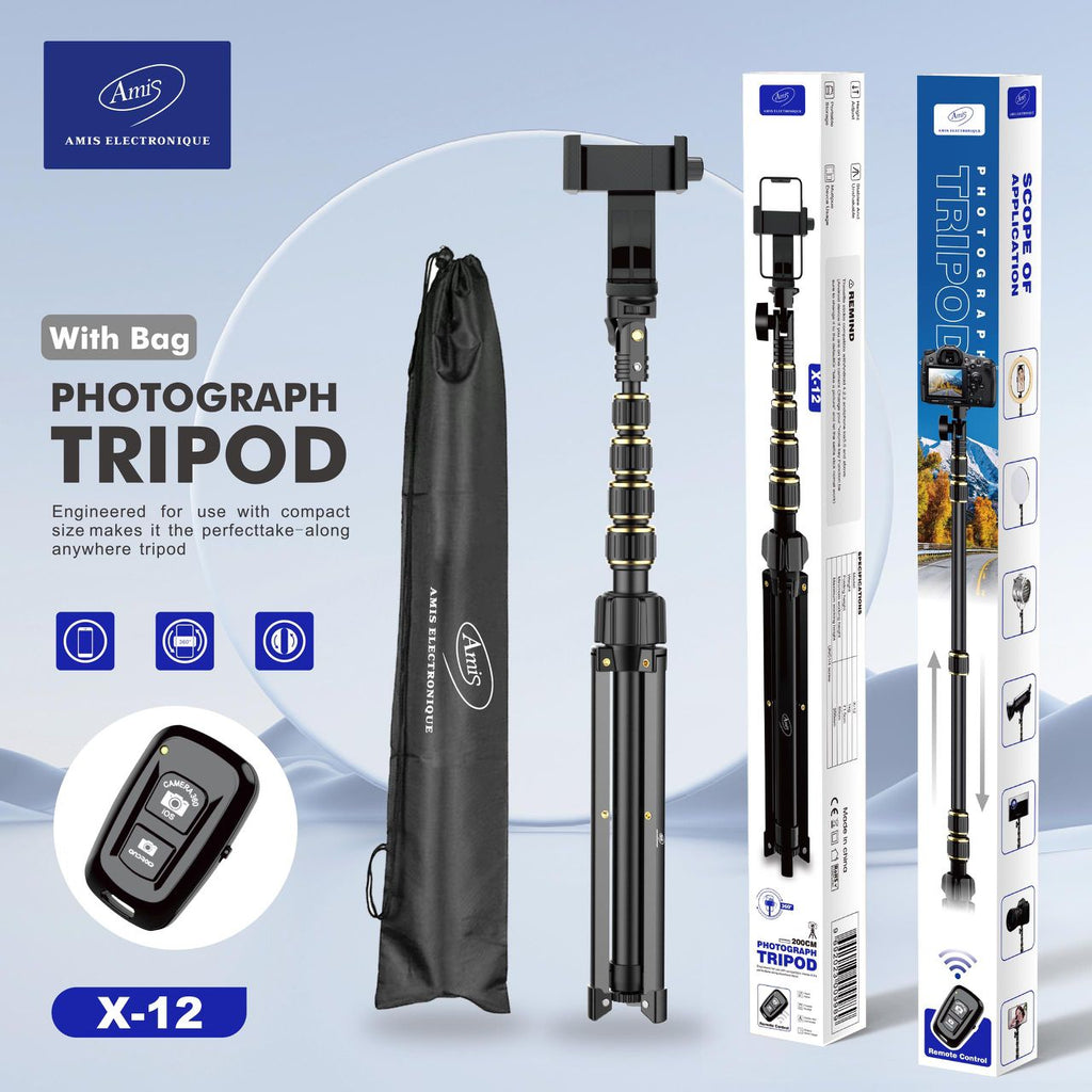 Trépied Professionnel X-12 avec Télécommande Bluetooth